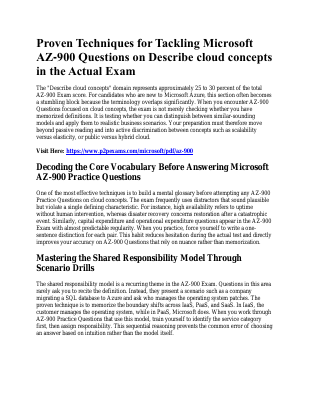 Tips to Attempt Microsoft AZ-900 Questions from Describe cloud concepts in The Final Exam